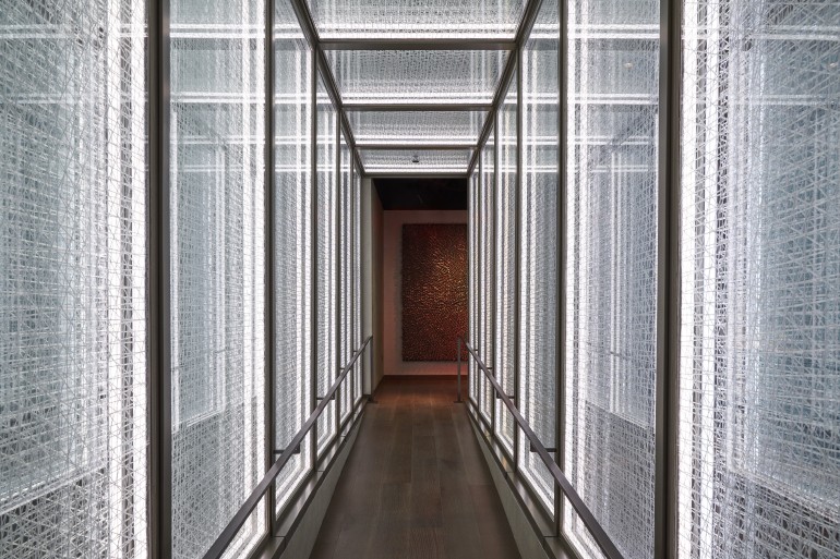 Hilton Innovation Gallery, innovation gallery interior, McLean, Virginia, designed as part of the creative team at Rockwell Group
