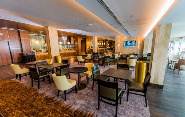 Miami Dolphins Stadium, public lounges & bars interior, Miami, Florida, designed as part of the creative team at Rockwell Group