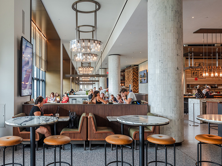 Hudson Eats, food hall interior, Brookfield Place, New York, designed as part of the creative team at AvroKO. Photo 1 of 10
